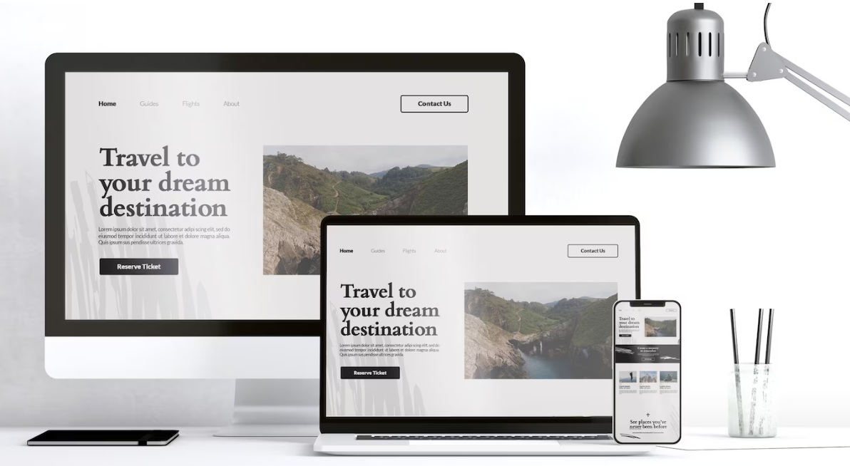 Moderne Website auf verschiedenen Geräten